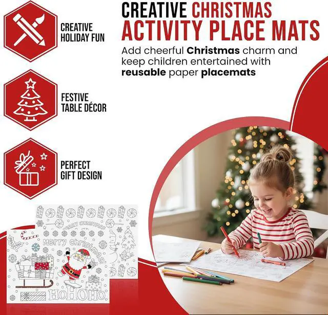 Alt view image 2 of 7 - 22-Pack Christmas Coloring Place Mats