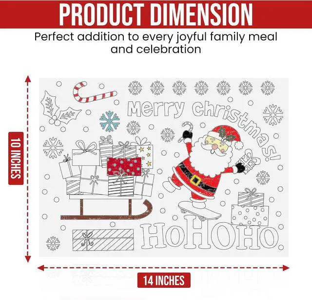Alt view image 4 of 7 - 22-Pack Christmas Coloring Place Mats