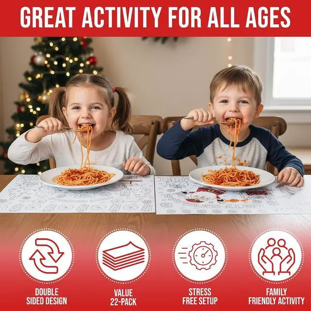 Alt view image 6 of 7 - 22-Pack Christmas Coloring Place Mats