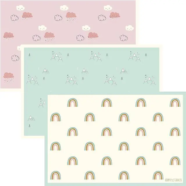 Main image of Disposable Placemats Baby - Pack of 45 BPA Free Table Toppers for Kids and Toddlers - Extra Sticky Travel Mat for Restaurant (Cream/Sage/Blush)