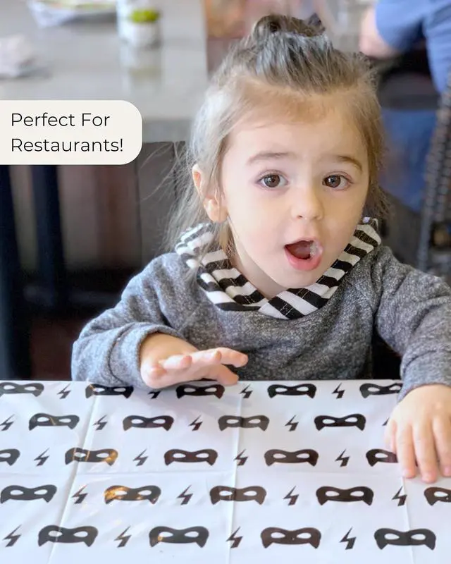 Alt view image 4 of 7 - Disposable Placemats Baby - Pack of 45 BPA Free Table Toppers for Kids and Toddlers - Extra Sticky Travel Mat for Restaurant (Cream/Sage/Blush)