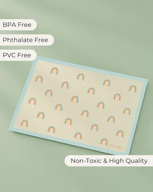 Alt view image 2 of 7 - Disposable Placemats Baby - Pack of 45 BPA Free Table Toppers for Kids and Toddlers - Extra Sticky Travel Mat for Restaurant (Cream/Sage/Blush)
