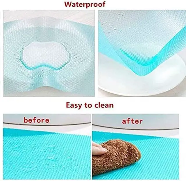 Alt view image 3 of 6 - 7 PCS Shelf Mats Refrigerator Liners Washable Refrigerator Pads Fridge Mats Drawer Placemats Home Kitchen Gadgets Accessories Organization for Top Freezer(2green+2pink+3blue)