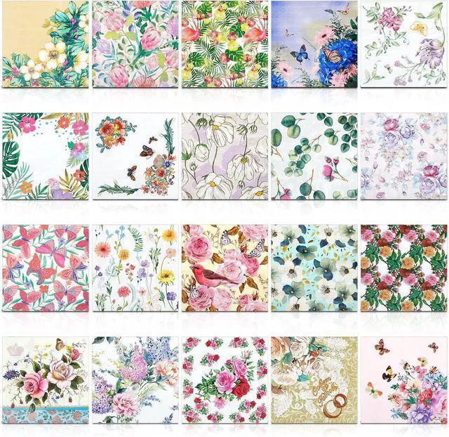 Main image of 20 Pack Decoupage Napkins Floral Cocktail Decorative Paper Napkins