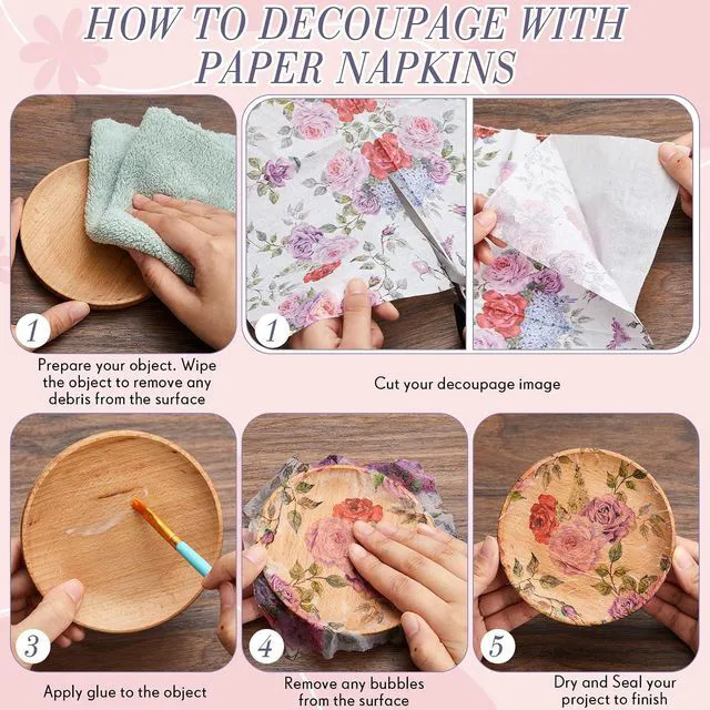 Alt view image 4 of 7 - 20 Pack Decoupage Napkins Floral Cocktail Decorative Paper Napkins