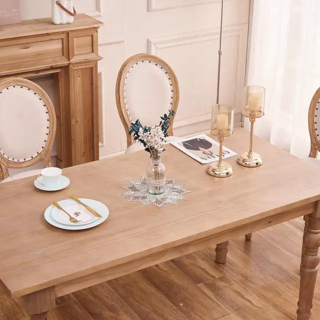 Alt view image 4 of 6 - White Linen Doily 11 inches Round Neutral Earth Tones Beige Lace Coffee Table Topper Dresser Scarf Place Mats