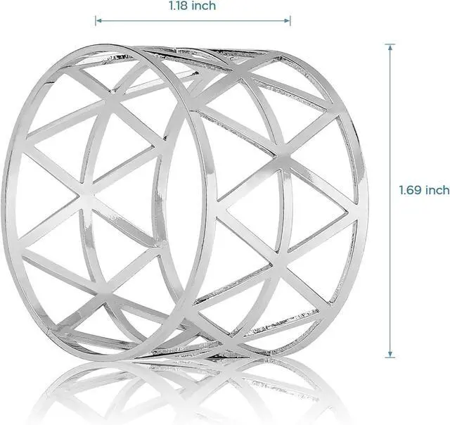 Alt view image 7 of 7 - 12 PCS Silver Napkin Rings Set Napkin Holders Metal Napkin Ring for Dinning Table Decor Farmhouse Napkin Ring for Wedding Birthday Party Family Gather Table Setting Decoration(Silver)