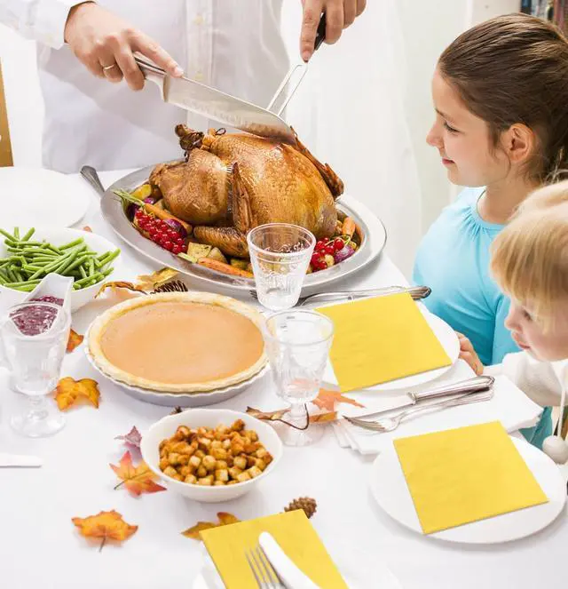Alt view image 12 of 14 - 50 Pieces 2-ply Yellow Napkin Disposable Cocktail Napkins Beverage Napkins Dessert Napkins Paper Napkins for Wedding Birthday Party Paper Dinner Napkins