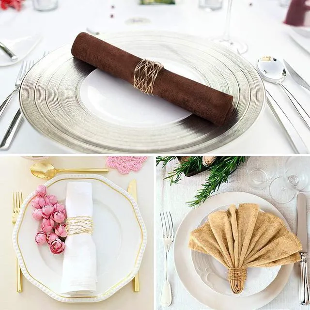 Alt view image 4 of 7 - Napkin Rings, Metal Gold Round Napkin Rings Buckles for Table Decorations, Wedding, Dinner, Party, Set of 6