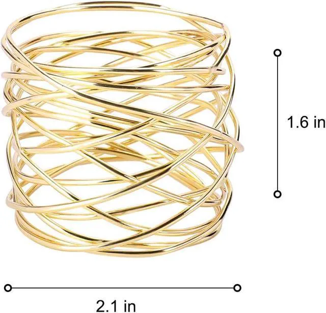 Alt view image 7 of 7 - Napkin Rings, Metal Gold Round Napkin Rings Buckles for Table Decorations, Wedding, Dinner, Party, Set of 6
