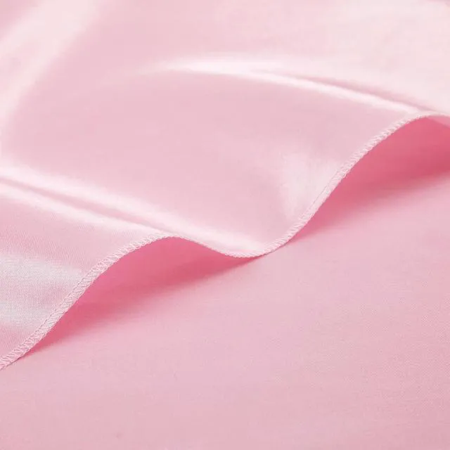 Alt view image 6 of 7 - Light Pink Silky Satin Napkins (12 Pieces, 17x17 Inches),Washable Polyester Square Table Napkins for Wedding Dinner Party Decoration