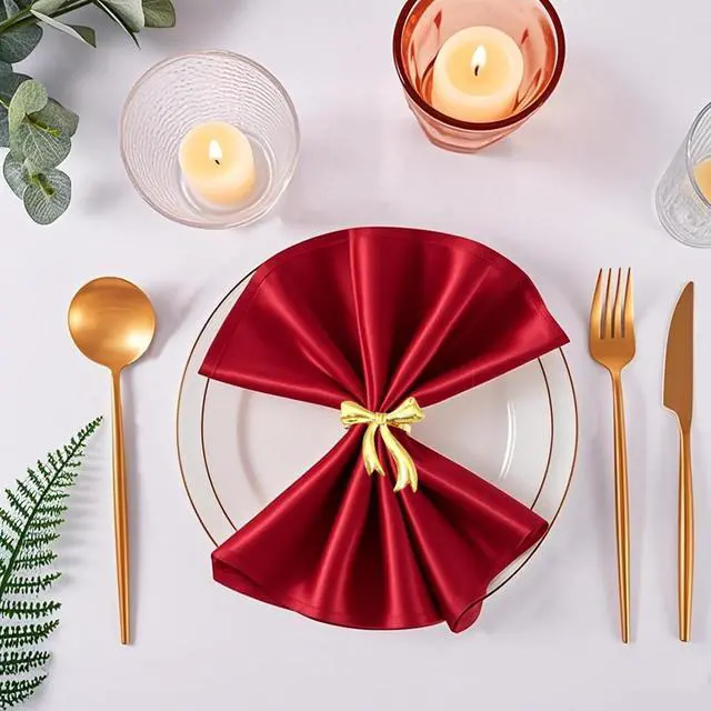 Alt view image 2 of 7 - Bow Napkin Rings Set of 6 Gold Bow Napkin Holder Ring for Wedding Party Holiday Banquet Decor,Elegant Butterfly knot Napkin Ring for Birthday Anniversary Family Gathering Dinner Table Setting