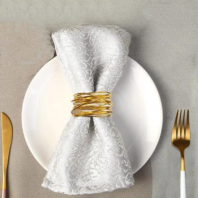 Alt view image 6 of 6 - Gold Napkin Rings - 6 PCS Metal Napkin Rings(Twisted Wire) | Napkin Holders Buckles for Family Dinner, Wedding, Party,Table Decorations