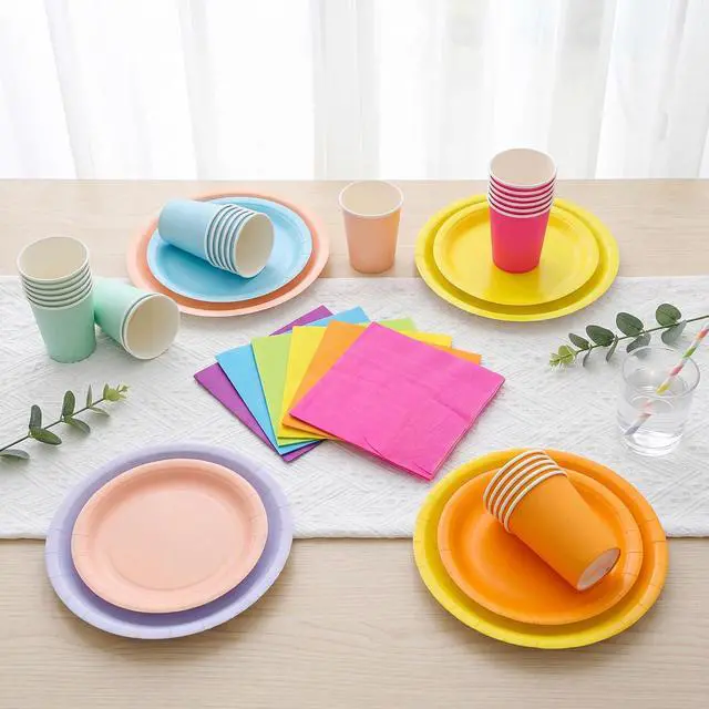 Alt view image 7 of 7 - Rainbow Cocktail Napkins, 120 Pcs, 2-Ply Disposable Napkins