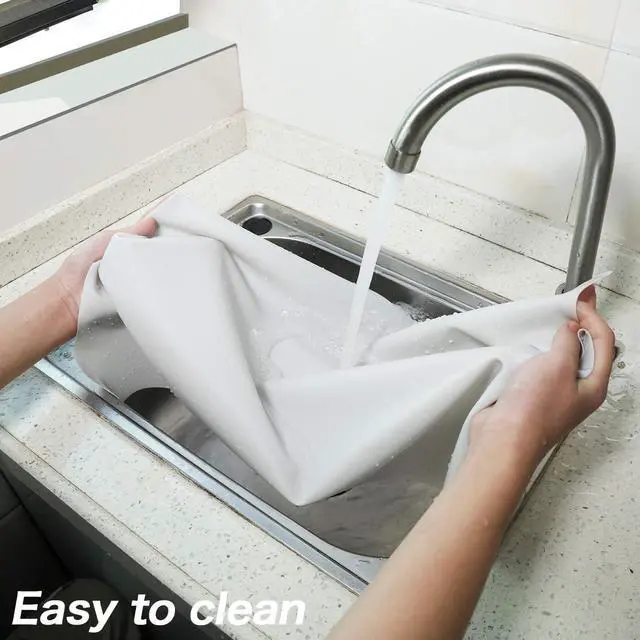 Alt view image 6 of 7 - 24 X 20inch X-Large Reusable Silicone Table Mat Child Kids Dinner Placemat Desk Countertop Waterproof Protector Heat Insulation Kitchen Pastry Rolling Dough Pad Tool (Grey)