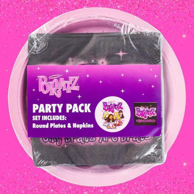 Alt view image 7 of 7 - Bratz Dolls Featuring Yasmin, Sasha, Jade, and Cloe 32 Pack Partyware Disposable Paper Plates and Napkins
