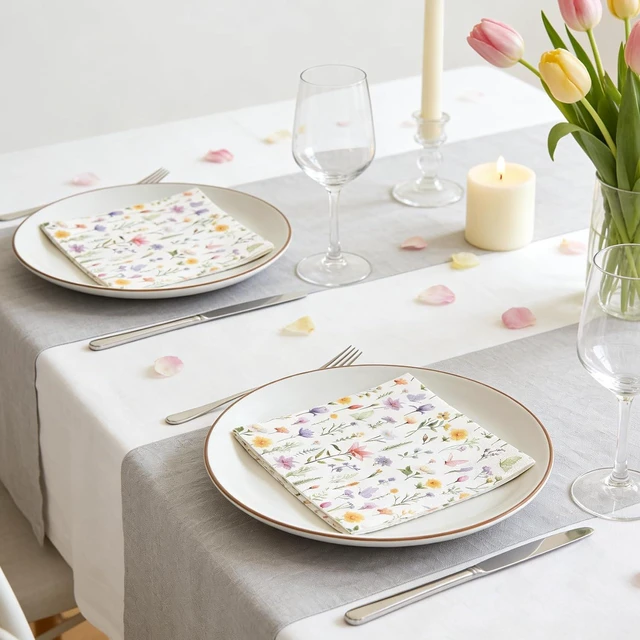 Alt view image 4 of 6 - Wildflower Napkins, 100Pcs Floral Paper Napkins Disposable, 6.5x6.5 Inches Colorful Flower Butterfly Cocktail Napkin For Easter Spring Summer Picnic Wedding Baby Shower Birthday Tea Party Decorations