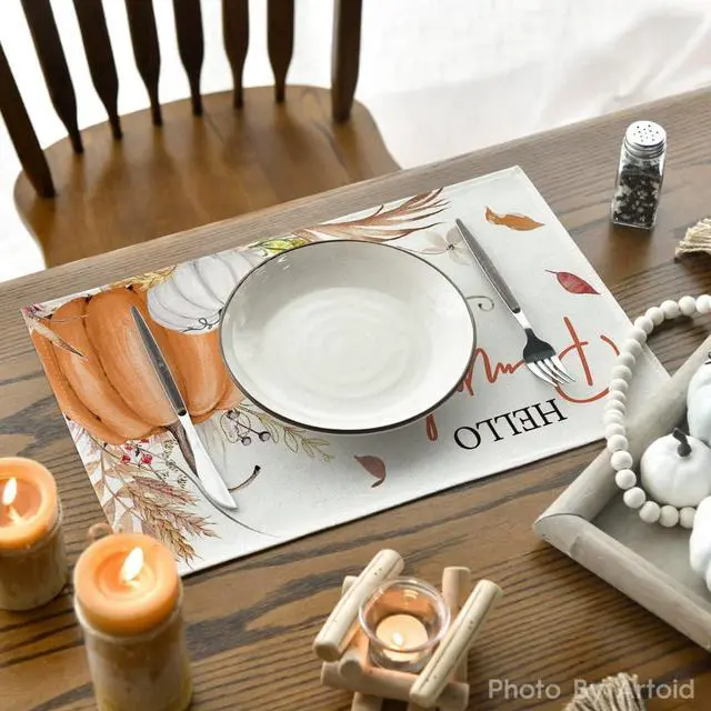 Alt view image 4 of 6 - Hello Pumpkin Fall Placemats Set of 4-12 x 18 Inch