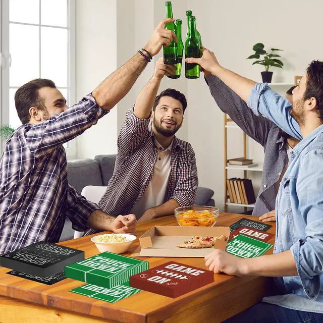 Alt view image 6 of 7 - 120pcs Football Party Napkins Supplies Disposable Football Birthday Paper Napkins Set Decorations for Sport Events Football Frenzy Game Time Tailgate Party Favors, 3 Design