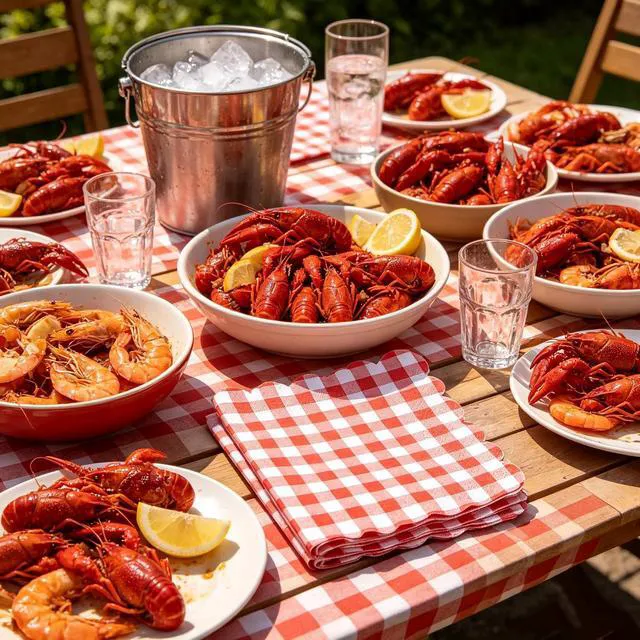 Alt view image 6 of 7 - 80 Pcs Red Gingham Napkins 6.5 In Red and White Paper Napkins