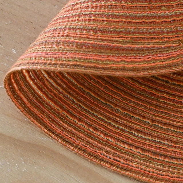 Alt view image 7 of 7 - Orange Cotton Polyester Braided Placemats Set of 4, 14 Inch Washable Non-Slip Woven Round Table Mats for Party Kitchen Dining Decor