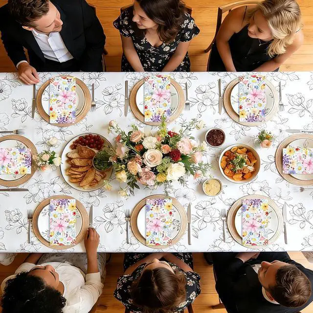 Alt view image 6 of 6 - 100 Pcs Spring Floral Paper Napkins 3 Ply Watercolor Daisy Disposable Absorbent Hand Towel Vintage Colorful Flower Dinner Decorative Guest Napkin for Birthday Wedding Bridal Shower Tea Party Supplies