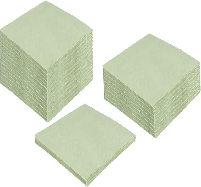 Main image of 100 Pack Cocktail Napkin 2-Ply Disposable Napkins 5 x 5IN Sage-Green | Dessert Napkins for Dinner Wedding Birthday Party Bridal Anniversary Reception Event