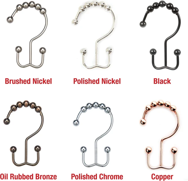 Alt view image 7 of 7 - Set of 12 Decorative Copper Hooks, Glides Effortlessly on Bathroom Shower Rods, Double Dual Sided Hooks, Premium Rust-Resistant Stainless Steel Metal, 2lbDepot Copper Shower Curtain Hooks Rings