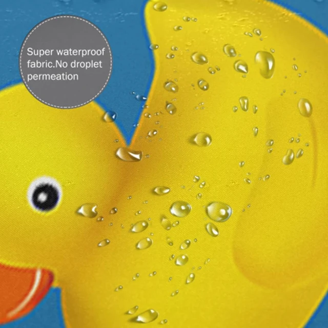 Alt view image 6 of 7 - 72x72 Inch, Soap Bubbles Ducks on Blue Home Bathroom Bathtubs Decor Washable Durable Fabric, Bath Curtains Waterproof Polyester Fabric, Shower Curtain Set with 12 Hooks