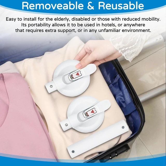 Alt view image 6 of 7 - Max Load 269LBS Safety Bar for Elderly Senior Disabled Handicap 17 Inch White, Suction Grab Bar for Shower Bathtub: Upgraded Heavy Duty Non-Slip Grip Handle with Strong Suction Cup for Bathroom Wall