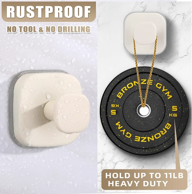 Alt view image 2 of 7 - Milk White), Non-Porous Surfaces) (2, Kitchen & Metal (Smooth, Bathroom, Shower, Tile, Mirror, Coat Hook for Glass, Loofah, Robe, Towel, No-Drill Reusable Suction Cup Hooks