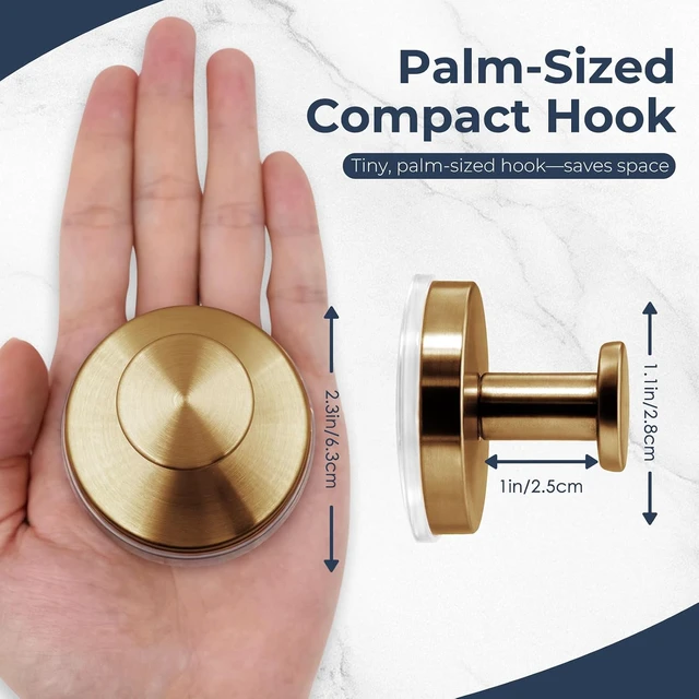 Alt view image 2 of 6 - 4 Packs(Brushed Bronze), No-Drill Removable Towel Hooks for Bathroom, Reusable Shower Hooks, Mirror, Glass Window&Door, Large Suction Cup Hooks for Shower