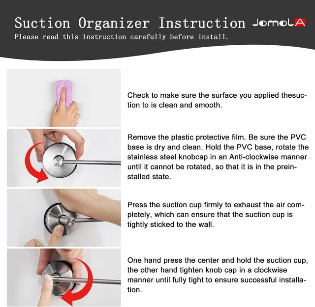Alt view image 6 of 7 - 17 inches, Towel Bar Suction Hand Towel Rack for Bathroom Stainless Steel Kitchen Towel Rail Holder Storage Hanger No Drilling Towel Bar Brushed Finish