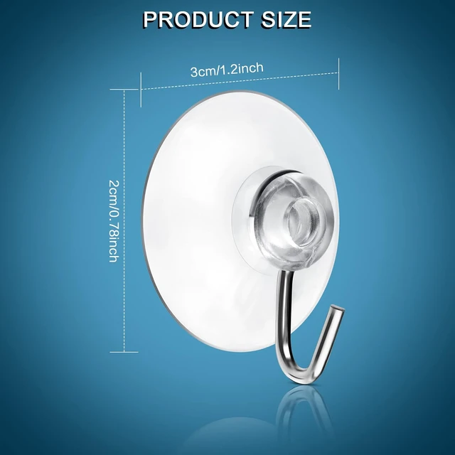 Alt view image 2 of 7 - 1.2 Inch, 80 Pcs Clear Suction Cups Hooks for Wall Safe Load 3 lb