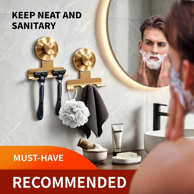Alt view image 2 of 7 - 2026 New Drill-Free Stainless Steel Suction Cup Razor Holder for Shower