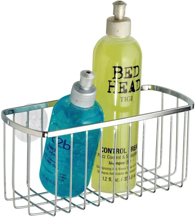 Alt view image 3 of 5 - Polished Stainless Steel, Rectangle Basket, InterDesign Suction