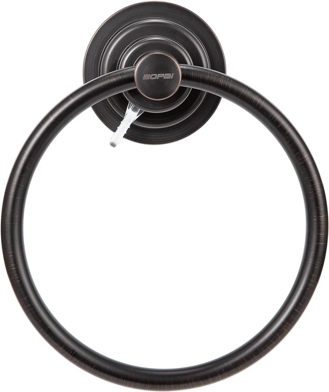 Main image of Oil Rubbed Bronze, Drill Free Vacuum Suction Cup Towel Ring