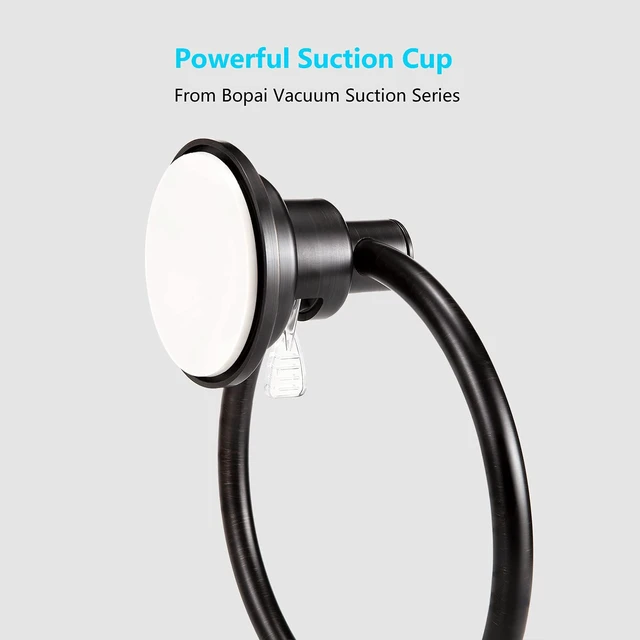 Alt view image 4 of 7 - Oil Rubbed Bronze, Drill Free Vacuum Suction Cup Towel Ring