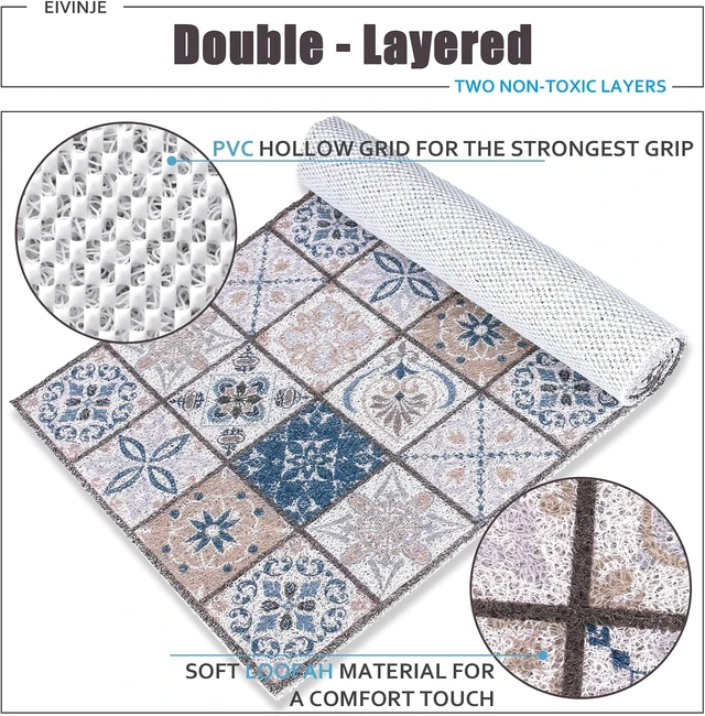 Alt view image 7 of 7 - Shower Mat Non Slip Extra Long Bath Tub Mat Non Slip 16''x39'' Loofah Bathroom Shower Mat for Inside Shower Soft Textured Foot Massage Pad Bathroom Floor Mat for Wet Area No Suction Cups Quick Dry