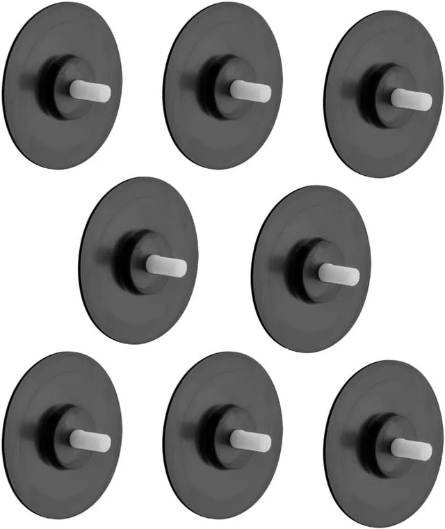 Main image of Suction Cups Black Pads Replacement for Shower Caddy Sope Dish Double Hooks- Set of 8 Pads