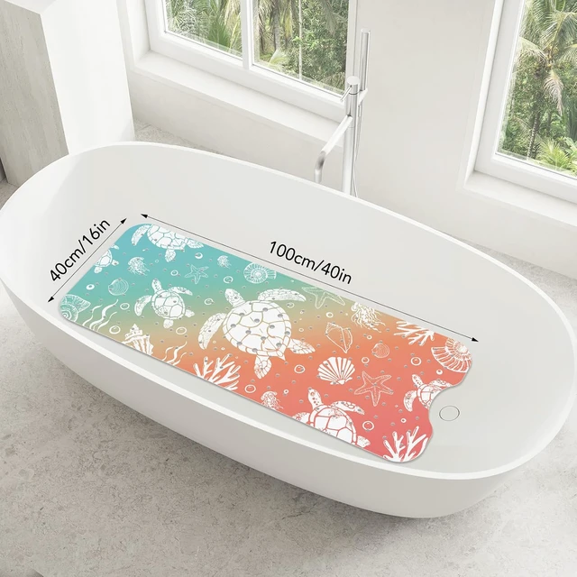 Alt view image 2 of 7 - Sea Turtle Bath Mat for Tub Non Slip-40x16 Inch