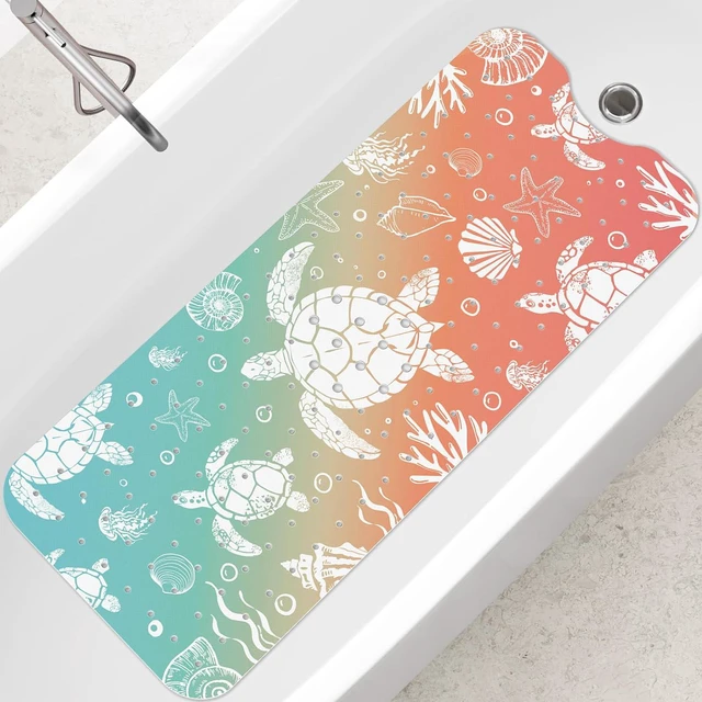 Main image of Sea Turtle Bath Mat for Tub Non Slip-40x16 Inch
