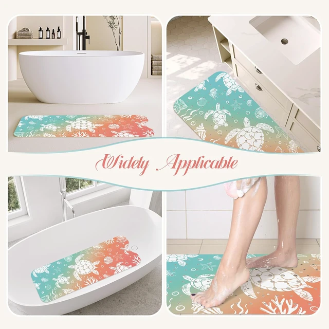 Alt view image 7 of 7 - Sea Turtle Bath Mat for Tub Non Slip-40x16 Inch