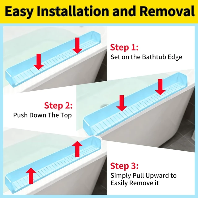 Alt view image 7 of 7 - Suitable for Kitchen Sinks and Bathtubs, Prevent Water Spills in Bathroom, Toy Tray Caddy Holder for Tub, Bathtub Splash Guard for Tub Kids - 31IN Silicone Splash Guard with 11 Strong Suction Cups