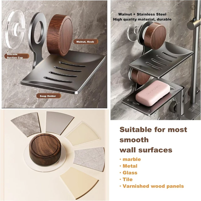 Alt view image 4 of 6 - Suction Cup Soap Holder for Shower & Bathroom, No-Drill Soap Dish