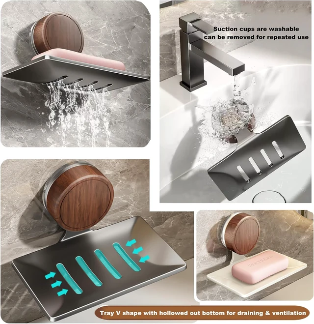 Alt view image 3 of 6 - Suction Cup Soap Holder for Shower & Bathroom, No-Drill Soap Dish