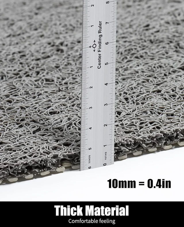 Alt view image 6 of 7 - PVC Loofah Shower Mat for Wet Areas (Grey), Quick Drying Bathtub Mat Non Slip for Shower Bathroom, Shower Mat Non Slip Without Suction Cups