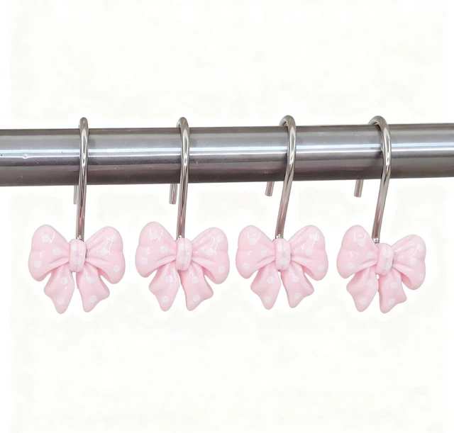 Main image of Home Fashion Pink Shower Curtain Rings Pack of 12