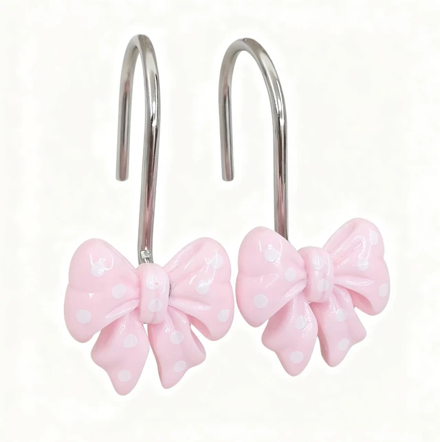 Alt view image 2 of 7 - Home Fashion Pink Shower Curtain Rings Pack of 12