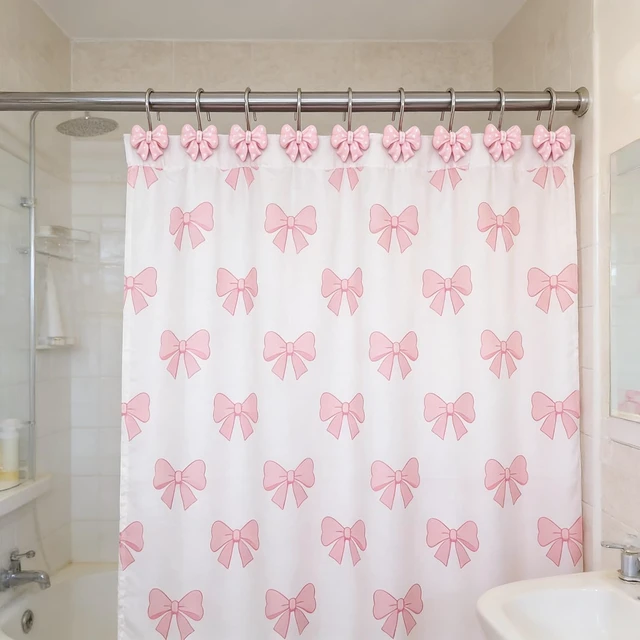 Alt view image 4 of 7 - Home Fashion Pink Shower Curtain Rings Pack of 12